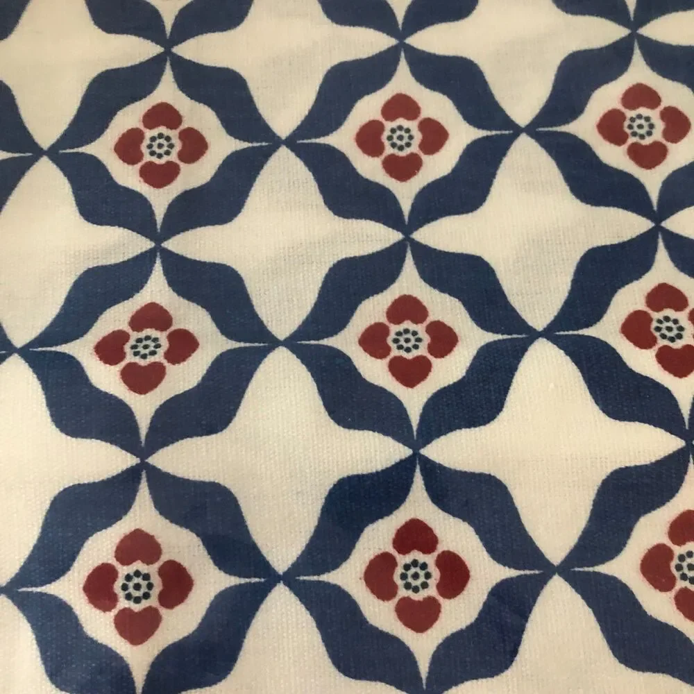 Ikea Kallt Table Runner Tablecloth Geometric Red Blue White Modern Retro 16”x55”